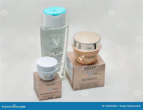 Vichy Cosmetics Closeup Against White Background Editorial Photo