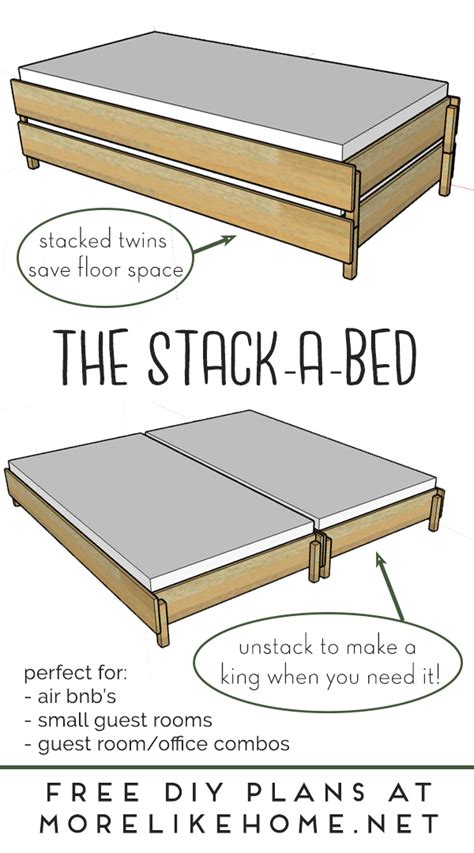 Bed Converts from Twin to King Size - Free Woodworking Plan.com