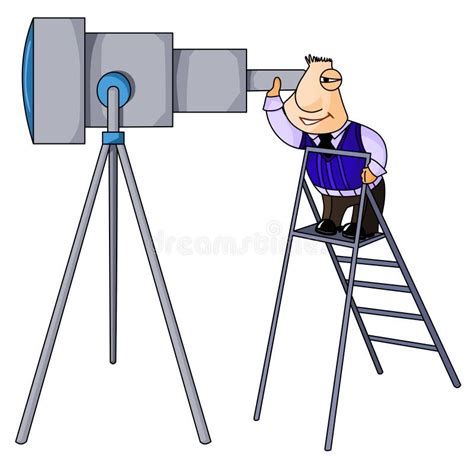 Businessman Looks In Telescope Stock Illustration Illustration Of