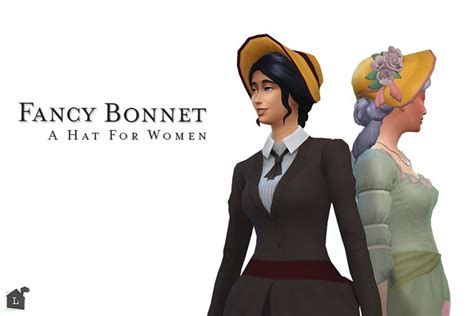 Fancy Bonnet A Hat For Women Sims Sims 4 Decades Challenge Sims 4