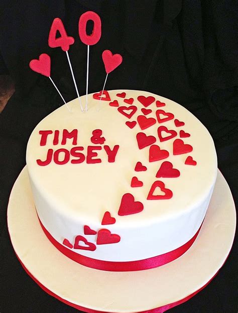 40th Wedding Anniversary Cake Cake Name Happy Birthday Cakes Happy