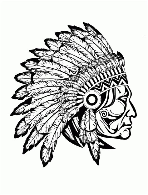 Native American Indian Coloring Page Clip Art Library
