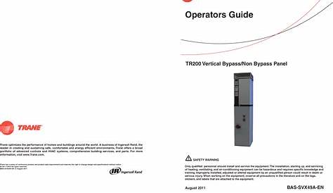 Trane Tr200 Users Manual BAS SVX49A EN 08/12/2011 Vertical Bypass/Non