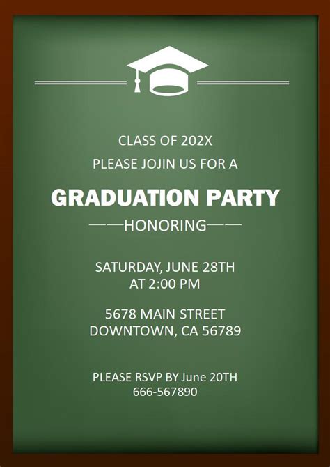 Word Of Graduation Party Invitation Carddocx Wps Free Templates