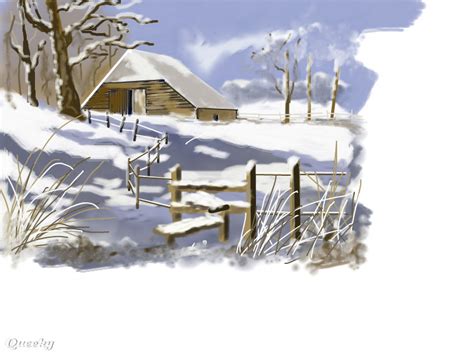 My Snow Scene ← A Landscape Speedpaint Drawing By Harley