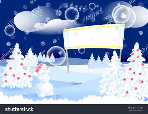 Find the perfect cartoon space background stock illustrations from getty images. Winter Night Cartoon Landscape Background Snowman Stock ...