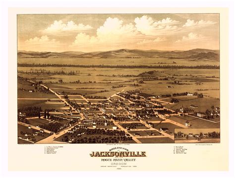 Jacksonville Oregon 1883 Kroll Antique Maps
