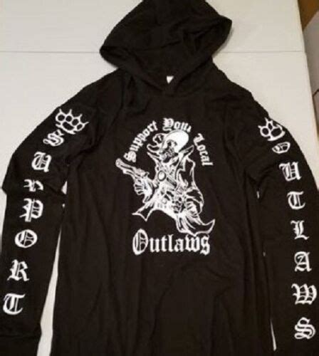2xl Support Your Local Outlaws Biker Motorcycle Outlaw Hoodie Hooded
