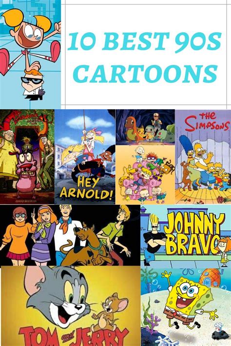 Various Cartoon Characters With The Title 10 Best 90s Cartoons Written