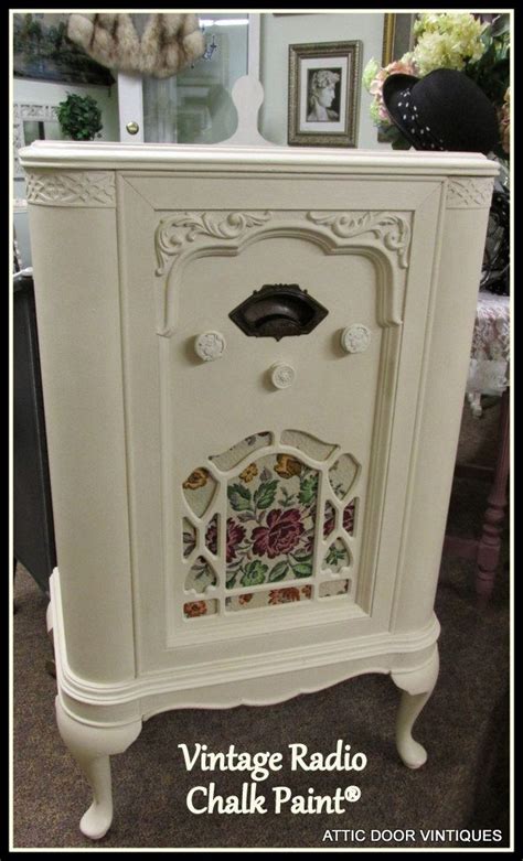 Vintage Radio Cabinet Painted With Chalk Paint Attic Door The