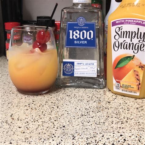 Tequila Sunrise Pineapple Orange Juice Pineapple Tequila