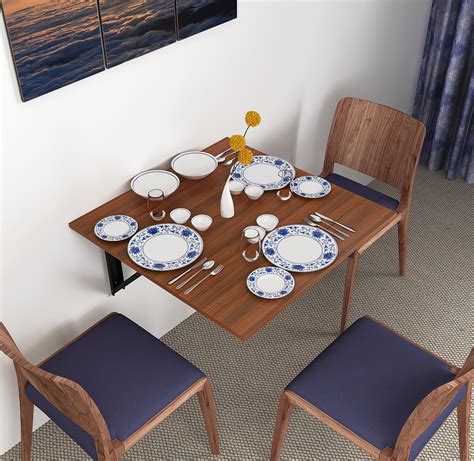 Hemming Wall Mounted Folding Dining Table 3 Seater Bluewud