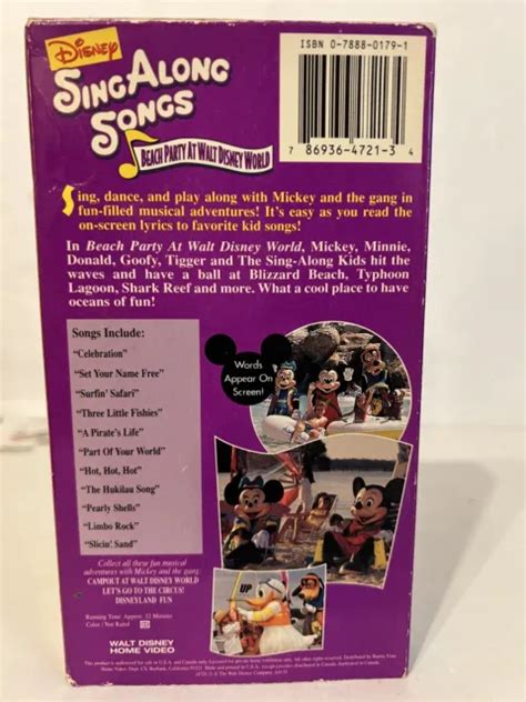 VHS DISNEYS SING Along Songs Mickeys Fun Songs Beach Party At Walt Disney World PicClick