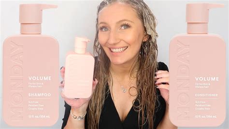 Monday Haircare Review Monday Volume Shampoo And Conditioner On Flat Hair Does It Work Youtube