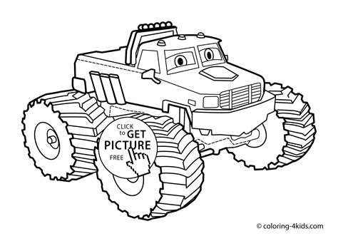 For kids & adults you can print monster truck or color online. Monster truck Coloring page for kids, monster truck ...
