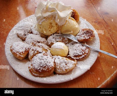 Small Sugary Pancakes Called Poffertjes A Dutch Treat Often Eaten
