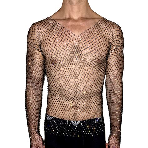 silver rhinestone crystal mesh long sleeves top unisex design etsy australia