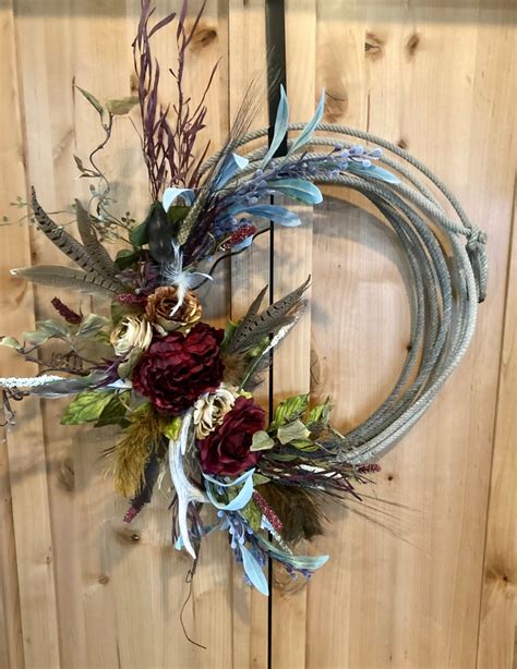 Antler Floral Rope Wreath Lariat Wreath Lasso Wreath Etsy