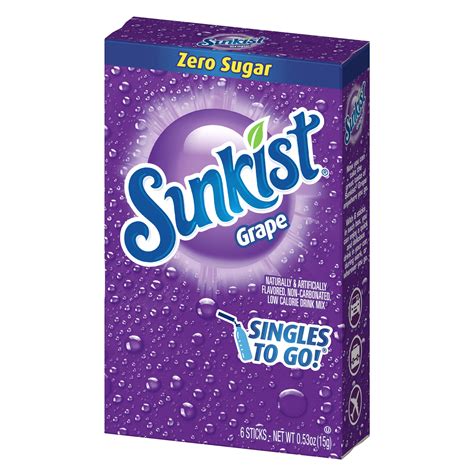Sunkist Soda Grape Powdered Drink Mix 6 Ct