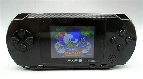 Pxp 3 Slim Station 16 Bit Portable Video Game Handheld Console Black