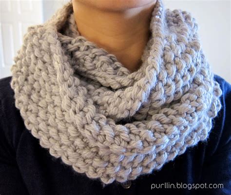By knitting in two or three strands this cowl has a matching cable hat that can make a gorgeous winter set. Purllin: December Seed Stitch Infinity Circle Scarf [ free ...