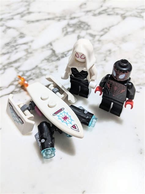 Lego Marvel Miles Morales And Spider Gwen With Hover Board Hobbies