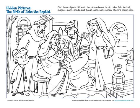 The Birth Of John The Baptist Hidden Pictures Childrens Bible
