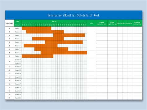 Excel Of Enterprise Monthly Schedule Of Workxls Wps Free Templates