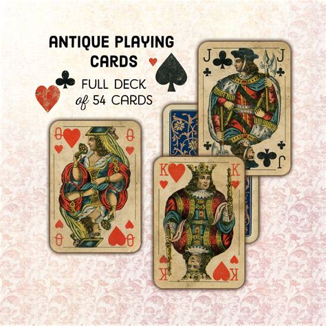 Instant Digital Download Antique Playing Cards Full Deck Etsy