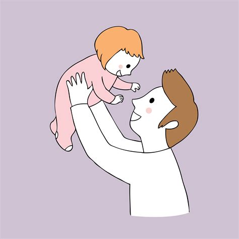Share the best gifs now >>>. Cartoon cute father and daughter vector. - Download Free ...
