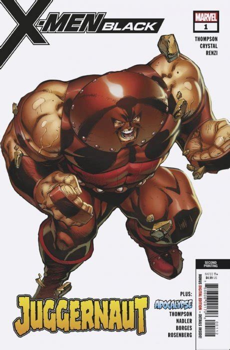 X Men Black Juggernaut 1 2nd Print Marvel Comics
