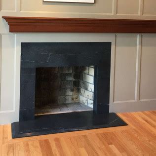 Slabbed tile hearths come in a range of colors and are usually made of ceramic. Partial Slabs | Adam Ross Cut Stone Company, Inc.