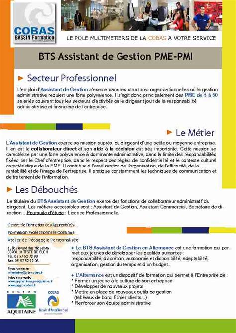 BTS Assistant De Gestion PME PMI Secteur Professionnel Les PDF