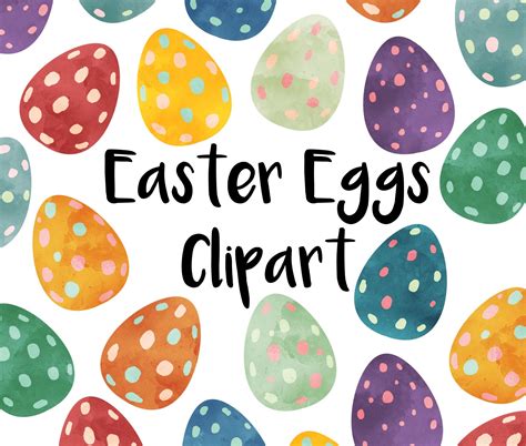 Easter Egg Watercolor Clipart Polkadot Easter Egg Clip Art Etsy Egg