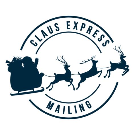claus express mailing badge sticker transparent png svg vector file