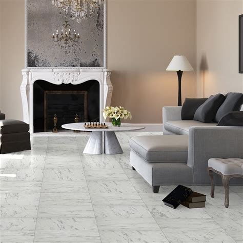 Quickstep Arte 95mm Carrara Marble Tile Laminate Flooring Uf1400