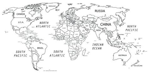 World Map Printable With Country Names Detailed Map