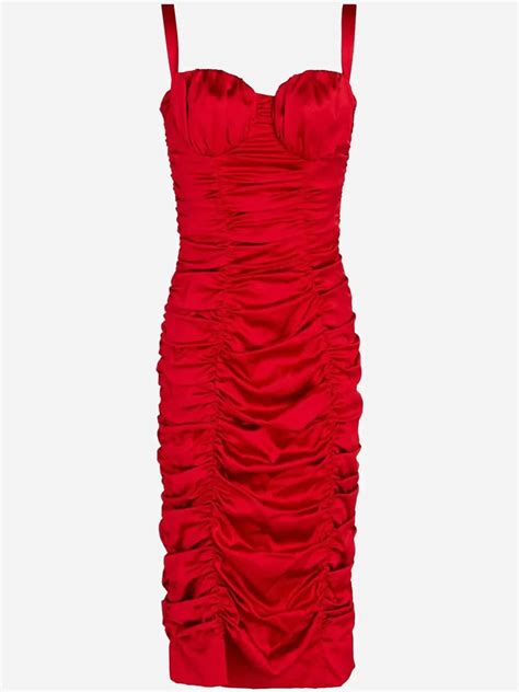 Dolce And Gabbana Ruched Midi Dress Sendegaro