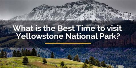 What Is The Best Time To Visit Yellowstone National Park