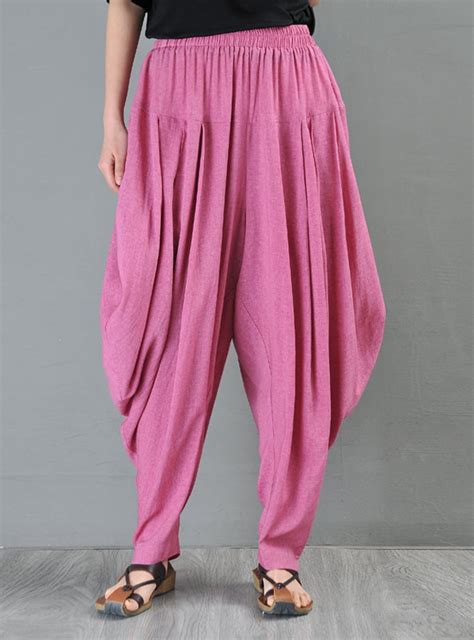 Linen Harem Pants Black Harem Pants Women Drop Crotch Pants Etsy