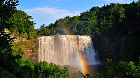 Beautiful Waterfall And Rainbow We Need Fun