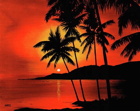 Hawaiian Sunset Painting By Marvin Blatt Pixels