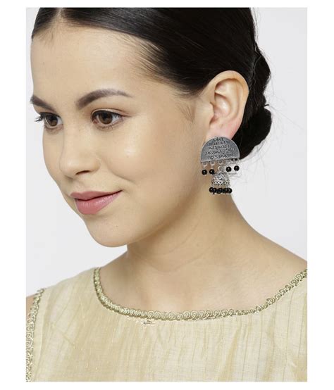 Priyaasi Oxidized Silver Plated Slok Engraved Drop Earrings For Girls And Women Buy Priyaasi