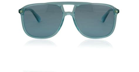 gucci gg0262sa rectangular frame sunglasses in light blue blue for men lyst