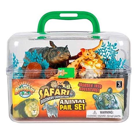 Adventure Planet Wild Animals Set With Carrying Case 20 Piece