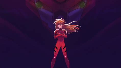 1920x1080 Asuka And Her Unit 02 From Evangelion Laptop Full Hd 1080p