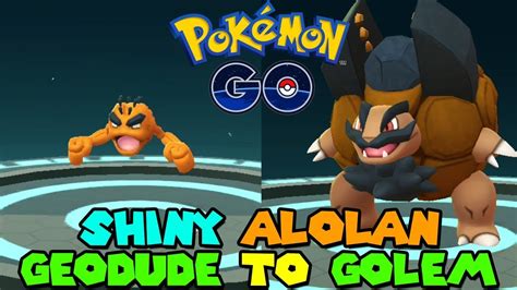 Evolving Shiny Alolan Geodude To Shiny Alolan Golem In Pokemon Go