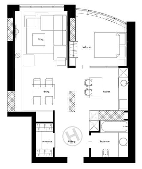 2 One Bedroom Home Apartment Designs Under 60 Square Meters With Floor