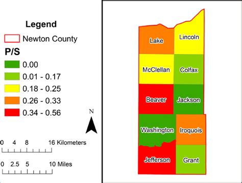 Civil Township Locations In Newton County Usgs 75 Washington