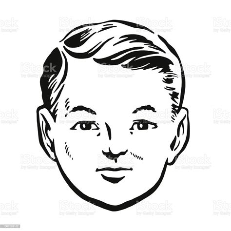 Portrait Of A Boy Stock Illustration Download Image Now Head Black